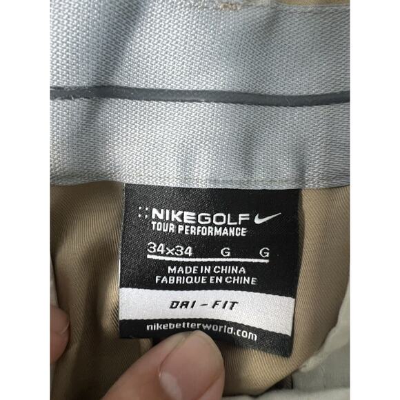 Nike Golf Tour Performance Khaki Pants Mens 34x34 Dri-Fit - Picture 2 of 6